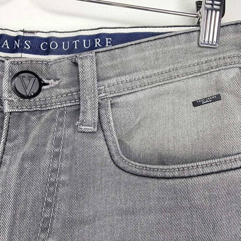 VDot Ultra Slim Men Jeans Pop Fit Mid Rise Tapered Light Faded Grey Tall 32 x 34